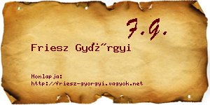 Friesz Györgyi névjegykártya