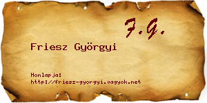 Friesz Györgyi névjegykártya