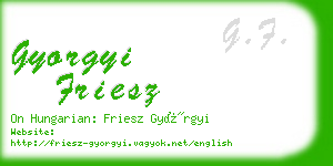 gyorgyi friesz business card